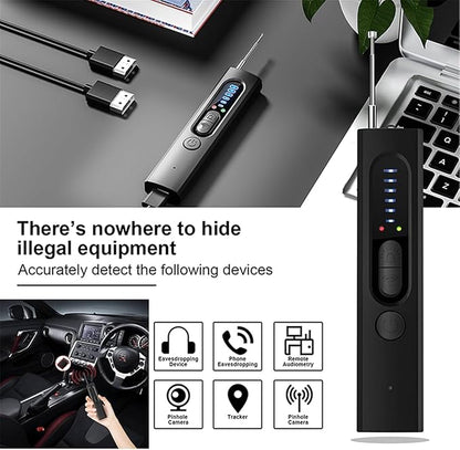 AI Hidden Camera Detector for Travel, 2026 Upgraded Spy Camera Detector, Hidden Device Finder, 5 Levels Sensitivity 4 Modes, Personal Privacy&Security Devices for Home,Hotel&Travel,Office,Vehicles