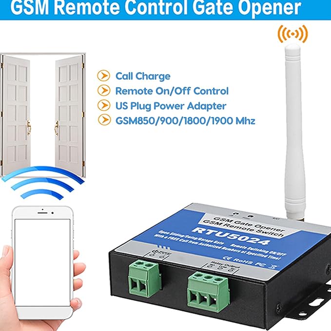 YOUTHINK GSM Remote Switch Controller, Wireless SMS Relay Switch 110-240V USA Plug, for Home Automation and Remote Appliance Control