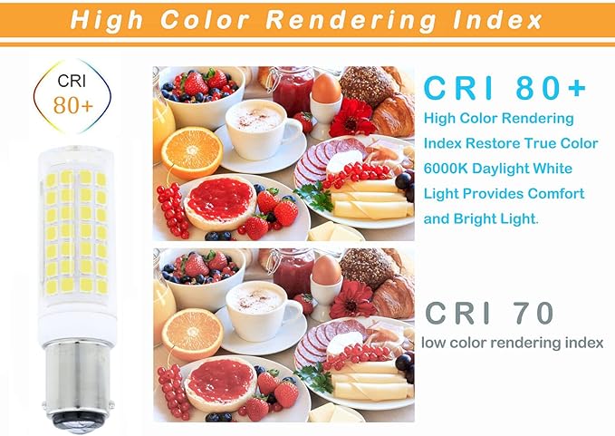 BA15D Led Bulbs 6W Dimmable 120V,B15 Double Contact Bayonet Base,Daylight White 6000K,60W JD Type T3/T4 Halogen Equivalent Replaces for Pendants Ceiling Fans Sewing Machine Light(6-Pack)