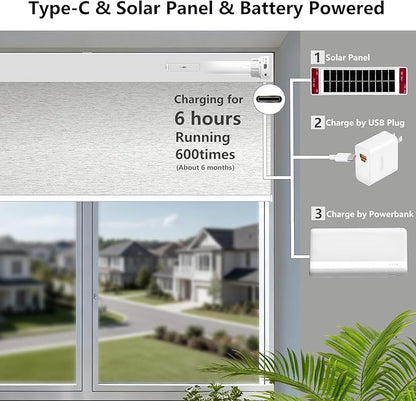 Motorized Blackout Roller Shades with Remote – Smart Blinds for Bedroom, Alexa Google Home Siri, Matter Compatible, Custom Electric Window Shades, Cordless Rechargeable