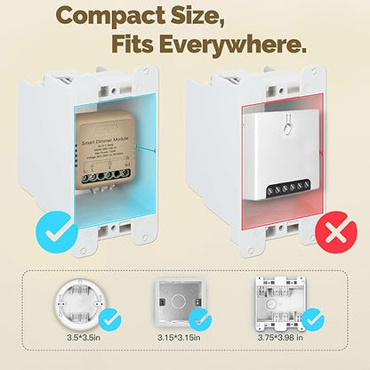 MOES WiFi Smart Relay Dimmable, Dimmer Work with Google Assistant & Alexa, Mini Smart Light Switch Module as Home Assistant, No Hub Required, Timer Relay 1 Gang 1PC, Smart Life/Tuya App
