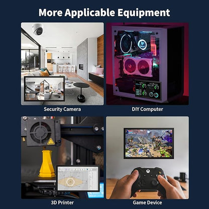 7 Inch Small Monitor, 1024×600 IPS Mini Monitor with Built-in Speakers/HDMI/VGA/AV Input for Raspberry Pi, PC, TV, DVD, CCTV