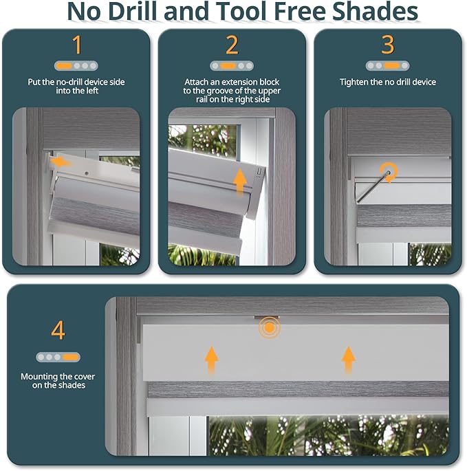 Motorized Automatic Blinds - Cordless Roller Shades with Remote Control, Smart Blinds (White, 29 x 72)