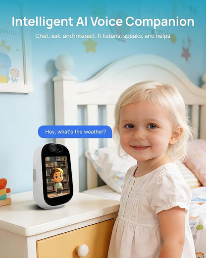Indoor Security Camera with 4" Screen, 4MP Baby/Elderly Monitor with AI Conversation & Two-Way Talk Video, Baby Crying, Human and Pet Detection, 355°Pan, 5G/2.4G WiFi, Motion Tracking, Smart Home