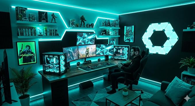 20 Feet Teal Led Lights Strip Indoor Rope Lights Easy DIY Cuttable Strip Lights for Fish Tank Bar Room Bathroom Living Room Kitchen Ceiling Wall Vanity Mirror Decor