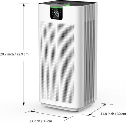 Smart Air Purifiers for Home Large Room Office Up to 4575 ft², APP & Alexa, Dual HEPA & Carbon Air Filter, Quiet Large Air Purifier for 99.97% Dust Pollen Smoke Pet Dander Allergies Odors VOCs, JF999