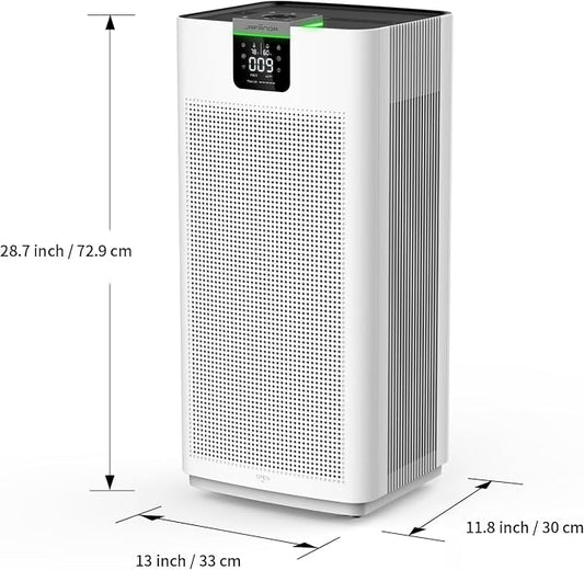 Smart Air Purifiers for Home Large Room Office Up to 4575 ft², APP & Alexa, Dual HEPA & Carbon Air Filter, Quiet Large Air Purifier for 99.97% Dust Pollen Smoke Pet Dander Allergies Odors VOCs, JF999