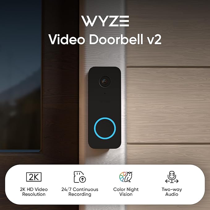 WYZE Video DOORBELL V2 Security Camera - Black