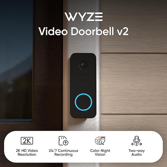 WYZE Video DOORBELL V2 Security Camera - Black