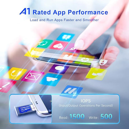 Vansuny 256GB Micro SD Card, microSDXC Memory Card with SD Adapter A1 App Performance V30 4K Video Recording C10 U3 Micro SD for Nintendo,Switch,GoPro,Dash Cam,Action Camera