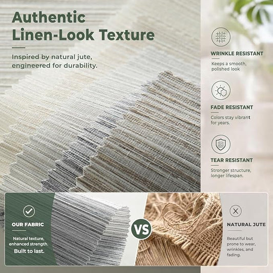 ZSHINE Motorized Linen-Look Roller Shades for Windows, Rechargeable Smart Light Filtering Blinds Compatible with Alexa (82190D)