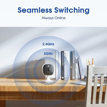 4MP Indoor Cameras for Home Security Outdoor, Home Security Camera System, 2.4g/5g Camera for House/Elder/Dog/Pet/Baby, Plug and Play, Support Card/Cloud (Not Included), Wired, 2PCS
