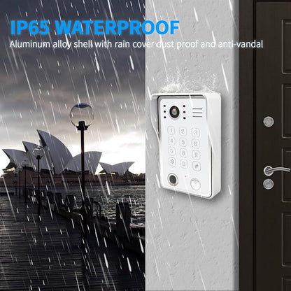 WiFi Video Door Phone Apartment Intercom System,2 Unit 10 Inch Wired Touch Monitor with 1080P HD Doorbell Camera,Supporting 5 in 1 Unlcking,Motion Detecting Tuya for Home Villa,32G