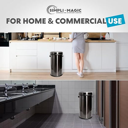 Simpli-Magic 65 Liter / 17 Gallon Open Top Trash Can, Elegant Black Finish