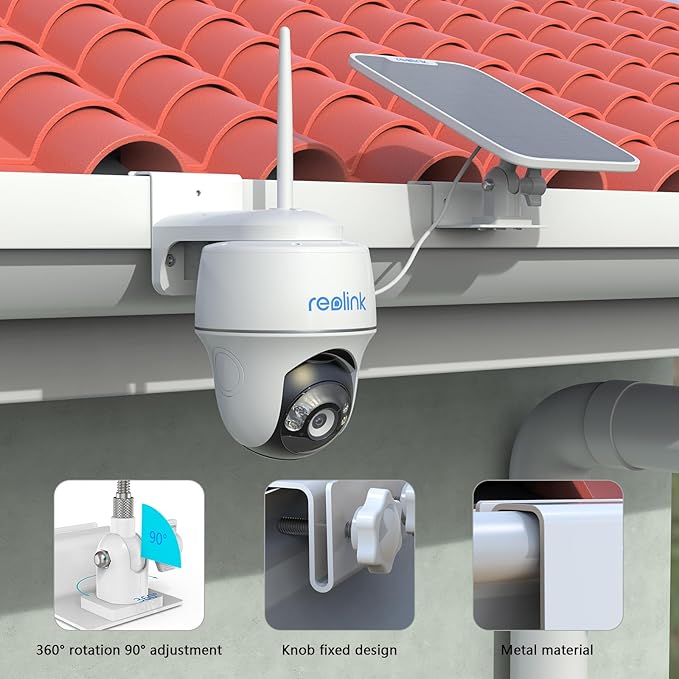 Gutter Bracket Mount for Reolink Argus PT 3MP/4MP/5MP/2K,Reolink Argus PT 4K/8MP, Reolink Go PT Ultra Camera and Solar Panel (1pack,White)