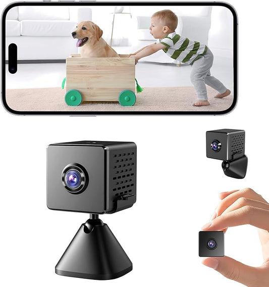 javiscam 2026 Upgraded 4K 5GHz WiFi Indoor Security Camera, Mini Nanny Camera with Free Cloud Storage, Night Vision, Motion Detection Alerts, Long Battery Life Home Surveillance Cam