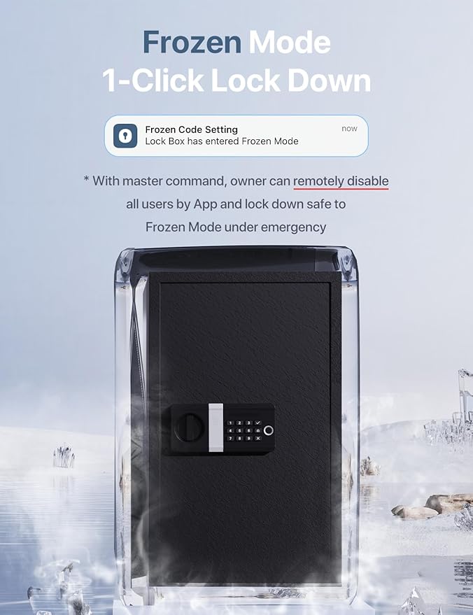 FORFEND Smart Fingerprint Safes | WiFi Safe Box App Unlock/Alarm | Voice Command, Kidnap SOS Alarm, Tamper Proof, Frozen Mode | Biometric Caja Fuerte Money Lockbox History Track Remote Live Monitor