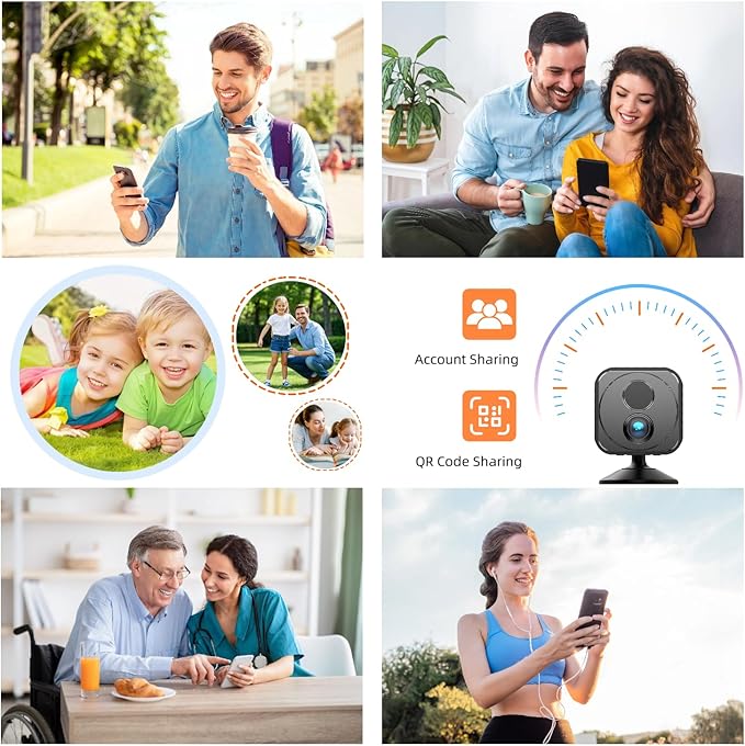 Upgraded Mini Camera 30-Day Battery Life, Wireless Hidden Camera 1080P HD with AI Motion Detection, Auto Night Vision, WiFi Pet, Baby Monitor, Nanny Cam for Home Office Security , Free cloud storage