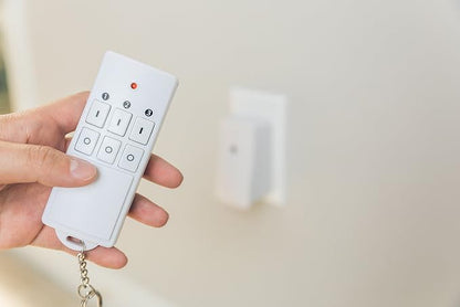 Southwire Woods Indoor Wireless Remote Kit - Controls Up to 3 Devices - Long-Range Remote Switch - Convenient One-Touch Controller - Energy-Saving Outlets - White/Orange