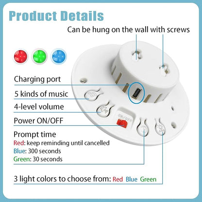 Wireless Caregiver Pager with Strobe Light & Loud Alert, 2 Waterproof Emergency Call Buttons for Seniors, Disabled & Hearing Impaired, Nurse Alert System for Home, Nursing Home, Hospital