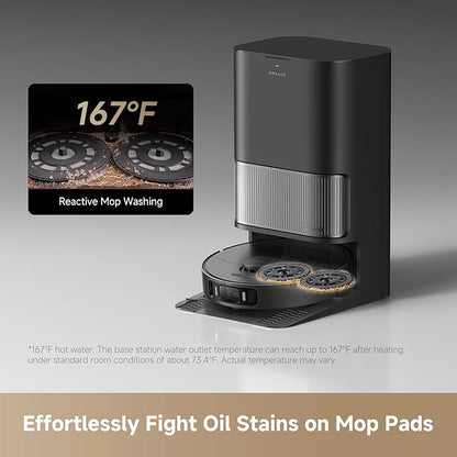 DREAME L40s Ultra AE Robot Vacuum and Mop Combo, 19,000Pa Suction, Self Emptying Dust Box, Flexible Mop & 167℉ Self Cleaning Washboard, Diverse Brush Selection, All-in-One Station, Auto Refill