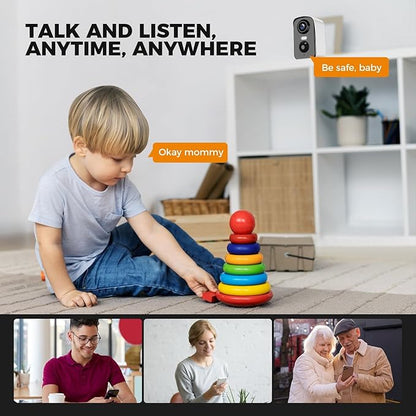 2K Security Cameras Wireless Outdoor - 5200mAh Battery Powered, AI Motion Detection, Color Night Vision & Two-Way Audio, IP65 Waterproof, 30-Day Free Cloud Trial, Works with iOS/Android
