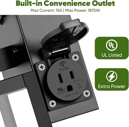 BesLowe 2-Pack Upgraded Motion Sensor Porch Lights with Outlet, Black