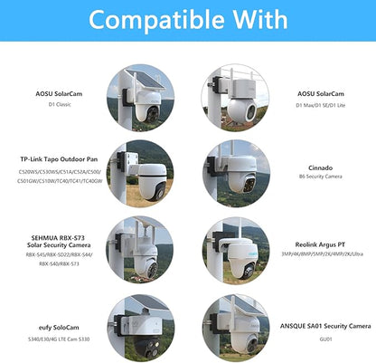 Pole Mount for for AOSU D1 SE/Lite/Max,eufy Solocam S340/E30,Reolink Argus PT 3MP/4MP/5MP/2K ANSQUE(GU01/SA01),SEHMUA,TP-Link Tapo Outdoor Pan/Tilt Wi-Fi,Cinnado B6 Security Cameras (Black)