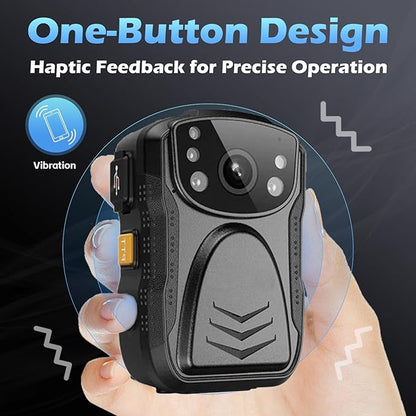 PatrolMaster 1296P Body Camera with 170° Night Vision, 3500mAh – Tamper-Proof Professional Commercial Grade for Security, Police, Legal Evidence (128GB)