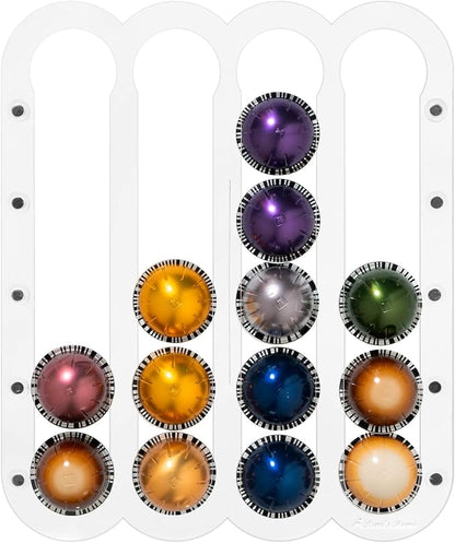 Demi's Home Magnetic Coffee Pod Holder for Nespresso Vertuo Capsules - Suitable to be Mounted on the Fridge (Transparent)
