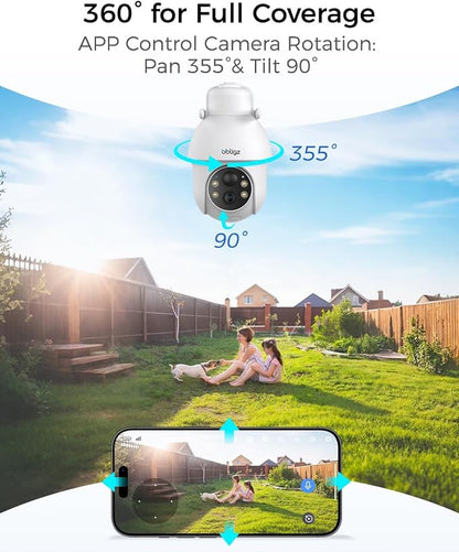 4MP Solar Camera Outdoor Wireless, Compatible ObligzBase Only