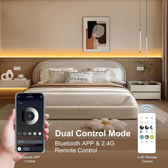 COB LED Strip Lights, Dotless LED Lights with Remote& App, 49.2ft Warm White 3000K Super Bright Dimmable 24V Flexible LED Tape Light,Kitchen Cabinet,Office,Stairs,Shelf Indoor Lighting.