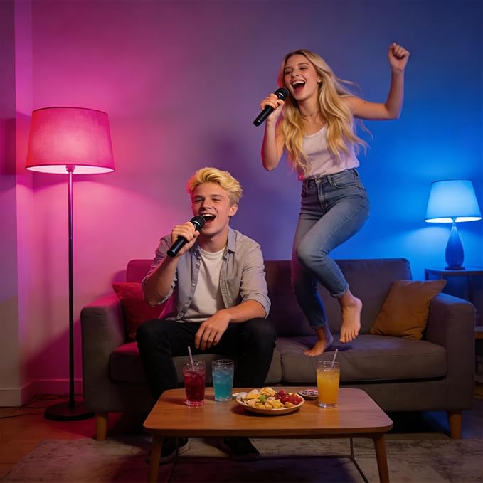 RGB Color Changing Light Bulbs with Remote(2-Pack), 9W 6500K White LED Light Bulbs, A19 E26 40W Equivalent, Colored Light Bulbs, 16 Color Dimmable Multicolor Light Bulb with Memory, for Home, Party