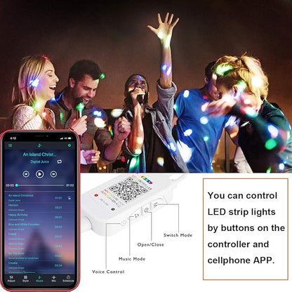 SUPERNIGHT Bluetooth LED Controller, Smart Mobile Phone APP Control Music Remote Controller for SMD 5050 2835 3528 4-Pin RGB LED Strip Lights (2 Ports)