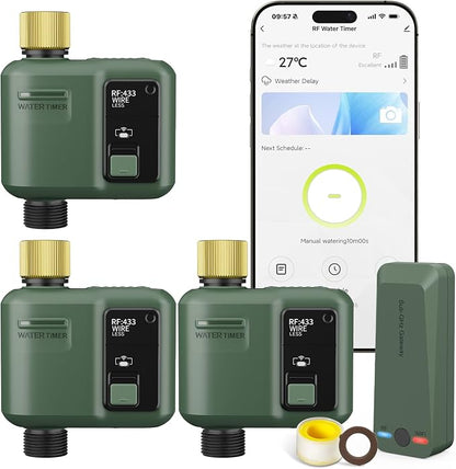 WiFi Water Timer for Garden Hose, 3 Pc Smart Sprinkler Controller