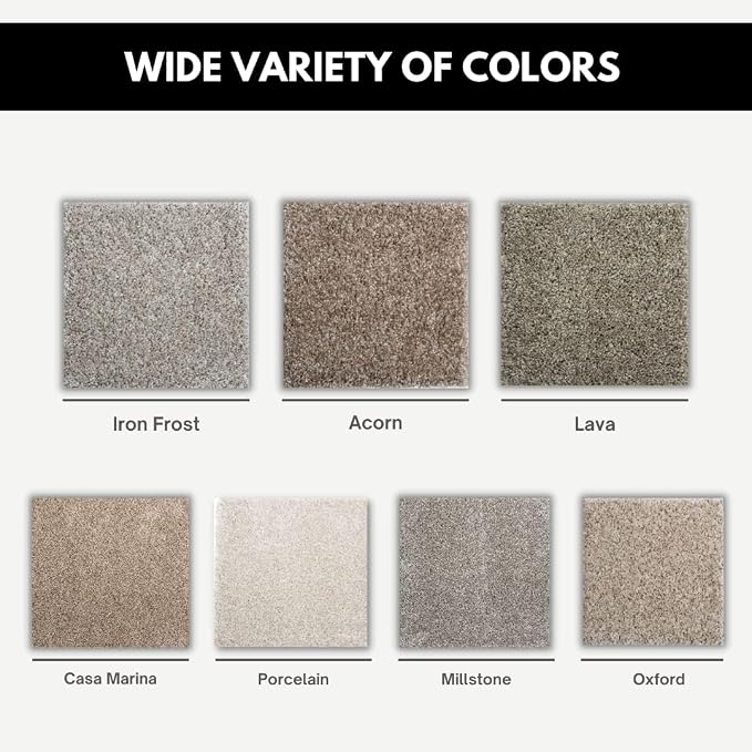 Smart Squares Easy Street Premium Made in The USA Carpet Tiles 18x18 Inch, Soft Padded, Seamless Appearance, Peel and Stick for Easy DIY Installation (1970 Millstone, Sample (8” x 8”))
