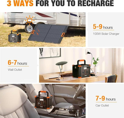 GRECELL Portable Power Station 330W, 230.88Wh Solar Generator