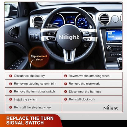 Nilight Turn Signal Switch Compatible with 2010 2011 2012 2013 2014 Ford Mustang Windshield Wiper Multifunction Combination Lever Switches