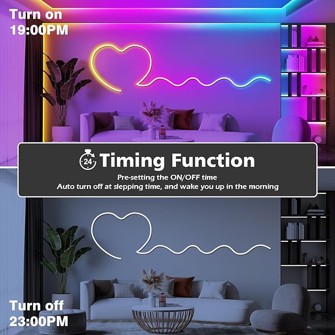 LETIANPAI 32.8FT Neon Rope Lights,Flexible Led Rope Lights Control with App/Remote,Multiple Modes Music Sync Gaming RGB Led Neon Lights for Bedroom Outdoor