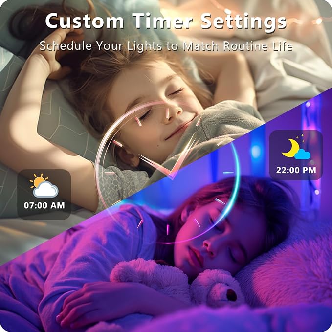 DAYBETTER LED Strip Lights 110ft, Smart Lighting Strips with App Remote Control, RGB Music Sync Color Changing Lights for Bedroom Kitchen Party Home Decor(1 Roll) (Pack of 2)