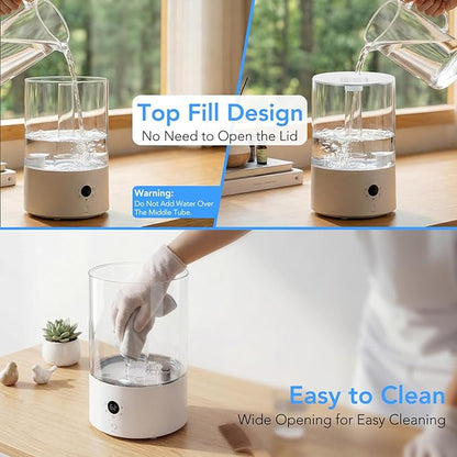 Electactic 3.8L Cool Mist Humidifier, Quiet Ultrasonic Humidifier for Bedroom, Baby Room, Home Office & Plants, 360 Nozzle, 3 Mist Levels, 7-Color Night Light