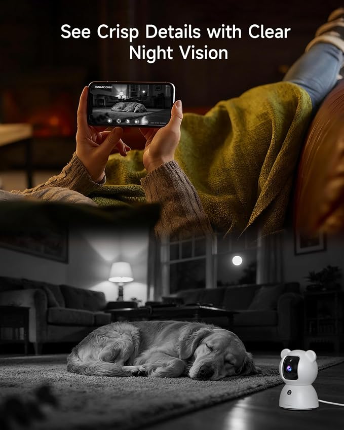 4 Pack 2.5K Cameras for Home Security, Non-Subscription AI Human/Pet/Crying Detection, 4MP Dog/Cat/Pet Camera Indoor with Phone App, Pan Tilt 2.4G WiFi Indoor Cameras, IR Night Vision, 2-Way Audio