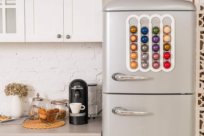 Demi's Home Magnetic Coffee Pod Holder for Nespresso Vertuo Capsules - Suitable to be Mounted on the Fridge (White)