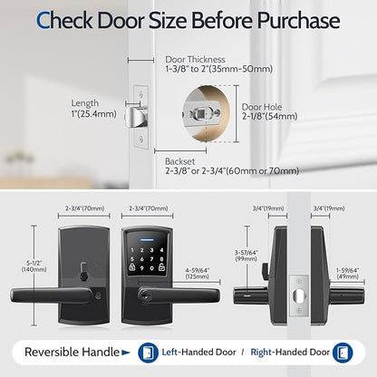 Keypad Door Lock with Handle, Keyless Entry Digital Code for Front Door