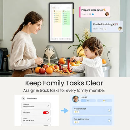 15.6" Smart Digital Calendar for Family, FHD Touchscreen Wall Calendar | App Sync No Subscription, Shared Family Planner, Meal Planning, Chore Chart, Grocery Lists, Reminders & Digital Photo Frame