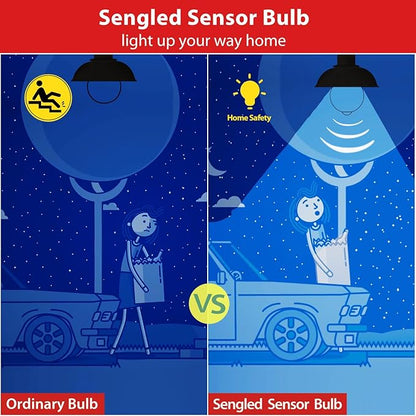 Sengled Motion Sensor Light Bulbs, A19, 5000K Daylight LED Bulb Motion Activated Dusk to Dawn Security Light Bulb, 75 Watt Outdoor Lighting for Front Door Porch Stairs Hallway, 4 Pack