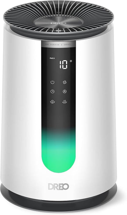 DREO HEPA Air Purifier for Home, AHAM VERIFIDE Air Cleaner for Bedroom, Pets, Smoke, Dust, Pollen & Odors, PM2.5 Monitor, Auto, Turbo & Quiet Sleep Mode, 4 Speeds, Scent Diffuser, DR-HAP008 (Dreo 338)