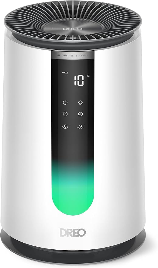 DREO HEPA Air Purifier for Home, AHAM VERIFIDE Air Cleaner for Bedroom, Pets, Smoke, Dust, Pollen & Odors, PM2.5 Monitor, Auto, Turbo & Quiet Sleep Mode, 4 Speeds, Scent Diffuser, DR-HAP008 (Dreo 338)
