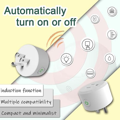 Wireless PIR Motion Sensor Switch with Outlet Adjustable Sensing/Delay Dual Wiring - Brightness Sensing for Home Office Garage Bedroom - Easy Install for Lights Fans