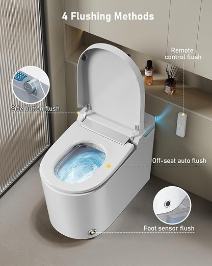 Smart Toilet with Bidet Built-in: Bidet Toilet with 5L Tank, Dual Flush